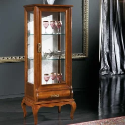 Wohnen Vitrinen<Italienische Vitrine in Nussbaumfarben - Motiz