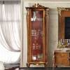 Wohnen Vitrinen|Schränke<Italienische Vitrine in Nussbaum & Gold & Rot - Carlenna I