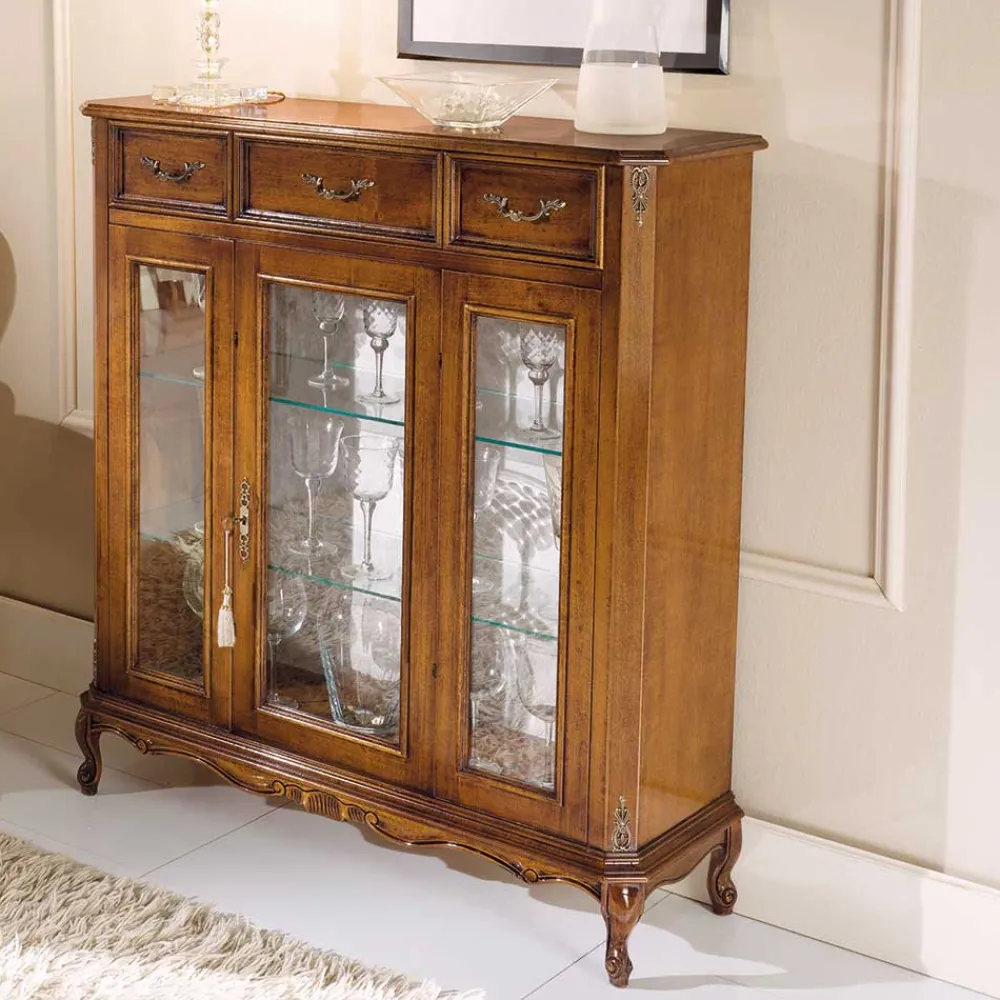 Wohnen Highboards|Vitrinen<Italienischer Vitrinenschrank 107x100x46 cm - Carlenna II