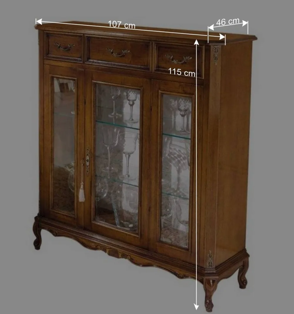 Wohnen Highboards|Vitrinen<Italienischer Vitrinenschrank 107x100x46 cm - Carlenna II