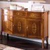 Wohnen Sideboards<Italienisches Barock Sideboard Natale in Nussbaum mit Intarsien