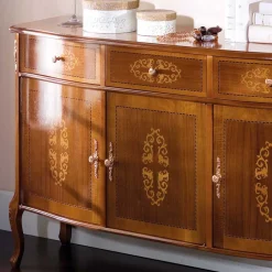 Wohnen Sideboards<Italienisches Barock Sideboard Natale in Nussbaum mit Intarsien