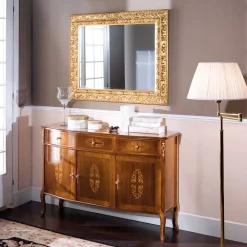 Wohnen Sideboards<Italienisches Barock Sideboard Natale in Nussbaum mit Intarsien