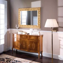 Wohnen Sideboards<Italienisches Barock Sideboard Natale in Nussbaum mit Intarsien