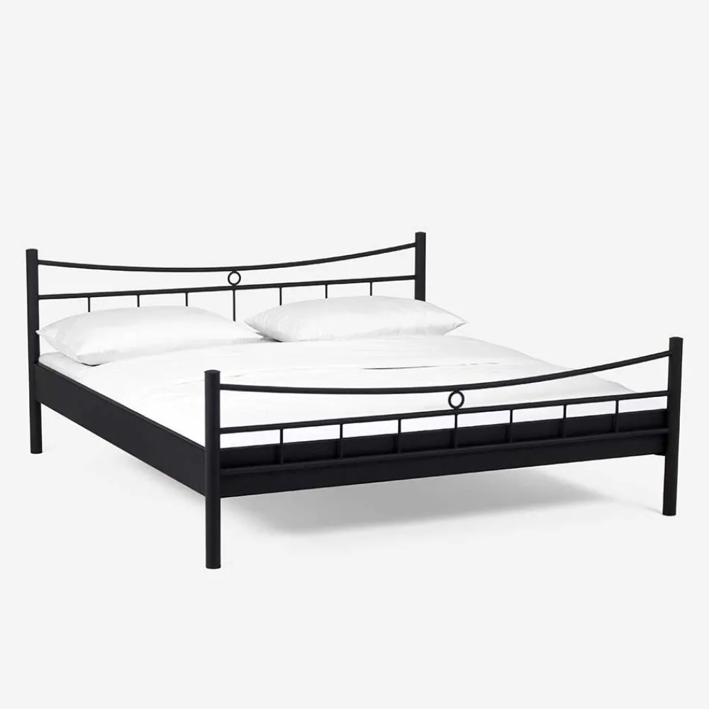 Wohnen Betten<Jugendbett Lioberta aus schwarzem Metall (zweiteilig)