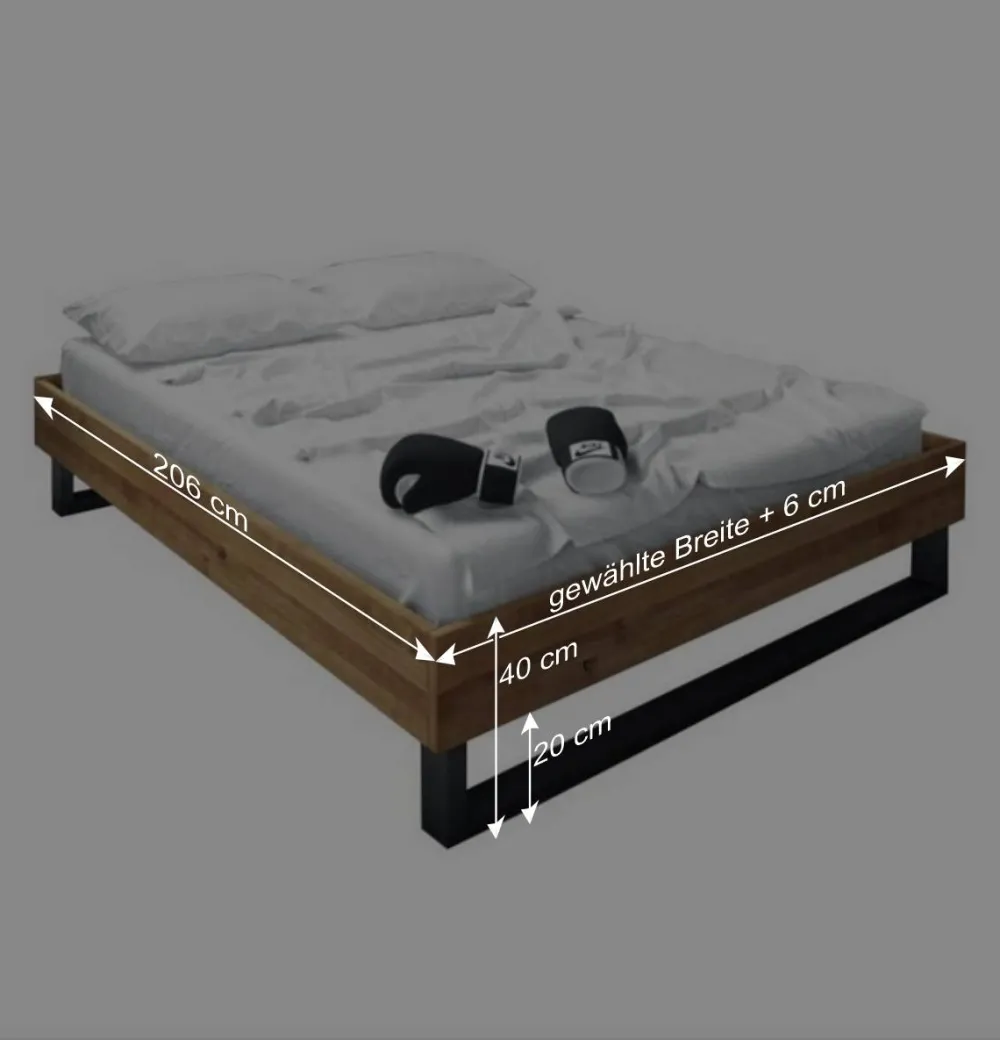 Wohnen Betten<Jugendbett Manzey aus Wildeiche Massivholz