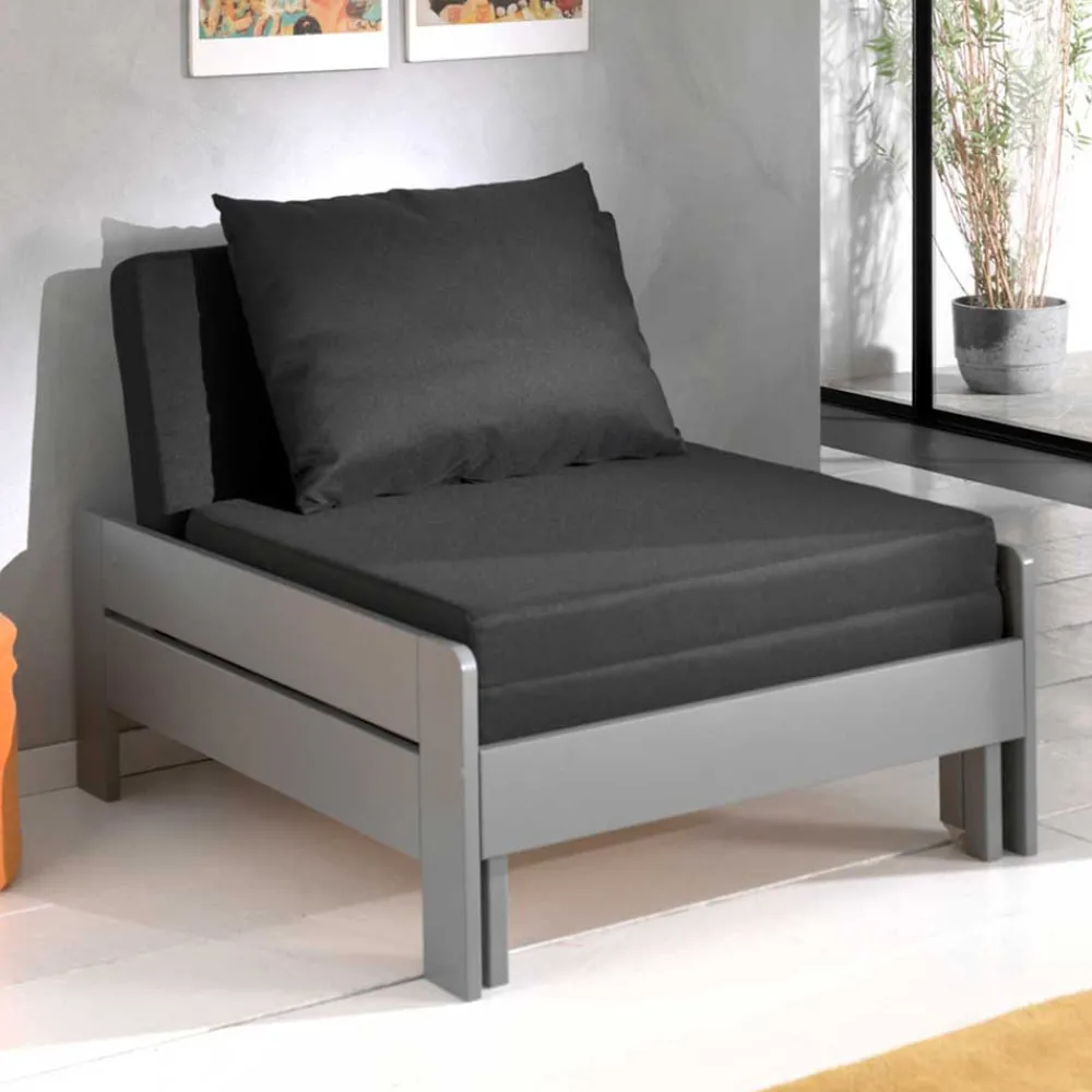 Wohnen Sofas<Jugendzimmer Schlafsessel in Grau & Schwarz - Fortoria