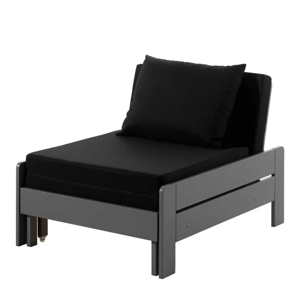Wohnen Sofas<Jugendzimmer Schlafsessel in Grau & Schwarz - Fortoria