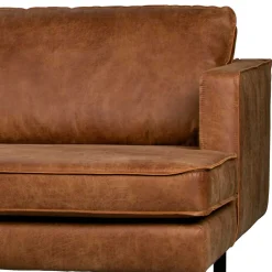 Wohnen Sofas<Kantiges Echtleder Ecksofa in Cognac Braun - Artemi