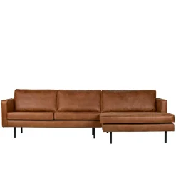 Wohnen Sofas<Kantiges Echtleder Ecksofa in Cognac Braun - Artemi