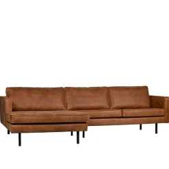 Wohnen Sofas<Kantiges Echtleder Ecksofa in Cognac Braun - Artemi