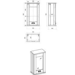 Wohnen Schränke<Küche Oberschrank in Weiß & Anthrazit - Eture
