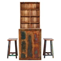 Wohnen Sitzgruppe<Küchenbar ausklappbar im Shabby Chic - Jamaica (dreiteilig)