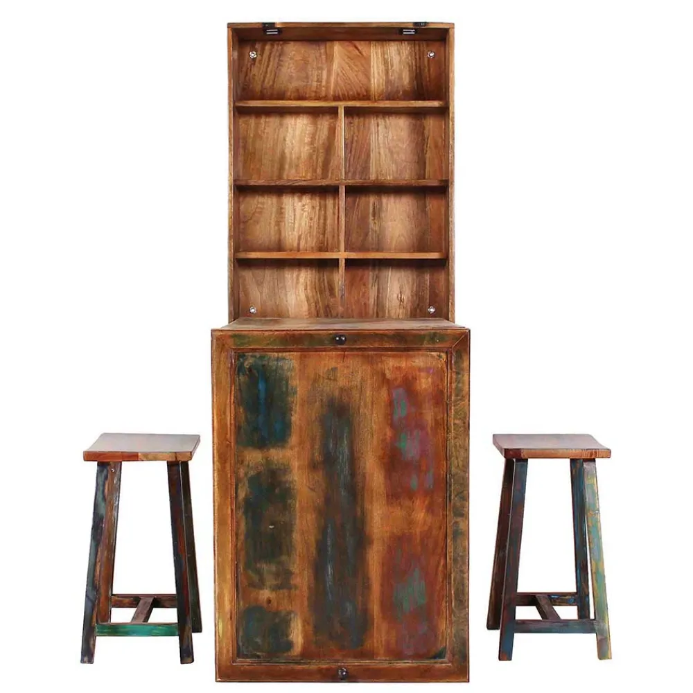 Wohnen Sitzgruppe<Küchenbar ausklappbar im Shabby Chic - Jamaica (dreiteilig)