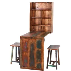 Wohnen Sitzgruppe<Küchenbar ausklappbar im Shabby Chic - Jamaica (dreiteilig)