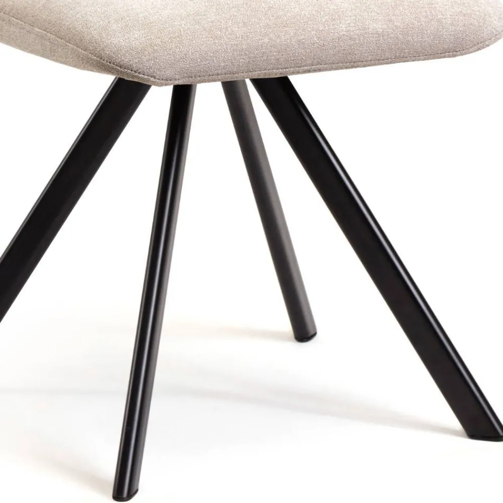 Wohnen Stühle<Küchen-Drehstühle in Beige und Schwarz - Yvons (2er Set)