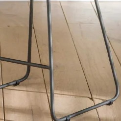 Wohnen Hocker<Küchenhocker mit Holzsitz & Bügelgestell - Ise (2er Set)