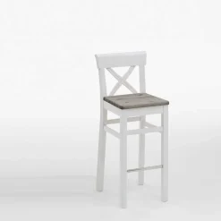 Wohnen Hocker<Küchenhocker Yoan in Weiß Grau