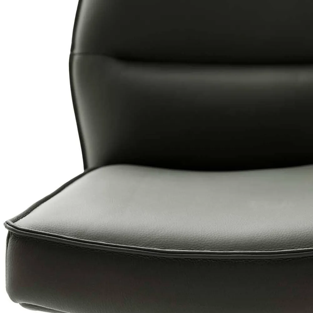 Wohnen Stühle<Küchenstuhl aus Leder und Edelstahl - Simael (2er Set)