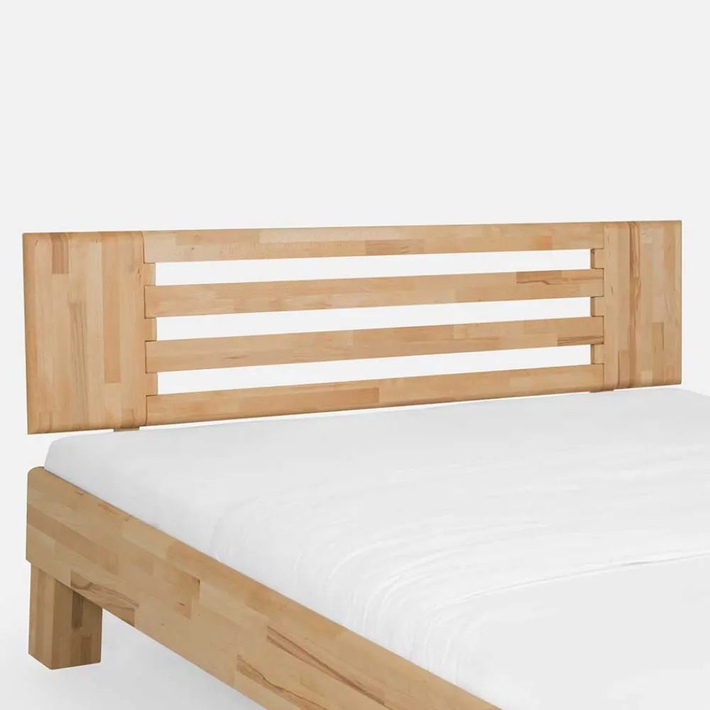 Wohnen Betten<Kernbuche Bett Issiaco und zwei Nachtschränke (dreiteilig)
