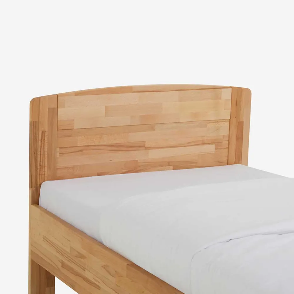 Wohnen Betten<Kernbuche Einzelbett Islando mit Kopfteil und Fußteil