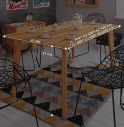 Wohnen Tische<Kernbuche Holztisch mit 90 cm Breite - Junola