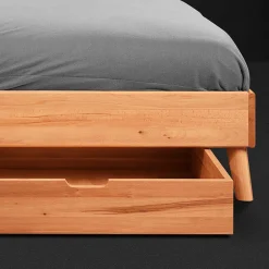 Wohnen Betten<Kernbuche Massivholz-Einzelbett 190cm lang - Junola