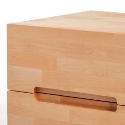 Wohnen Kommoden<Kernbuche Nachtkommode Leoda mit 2 Soft Close Schubladen