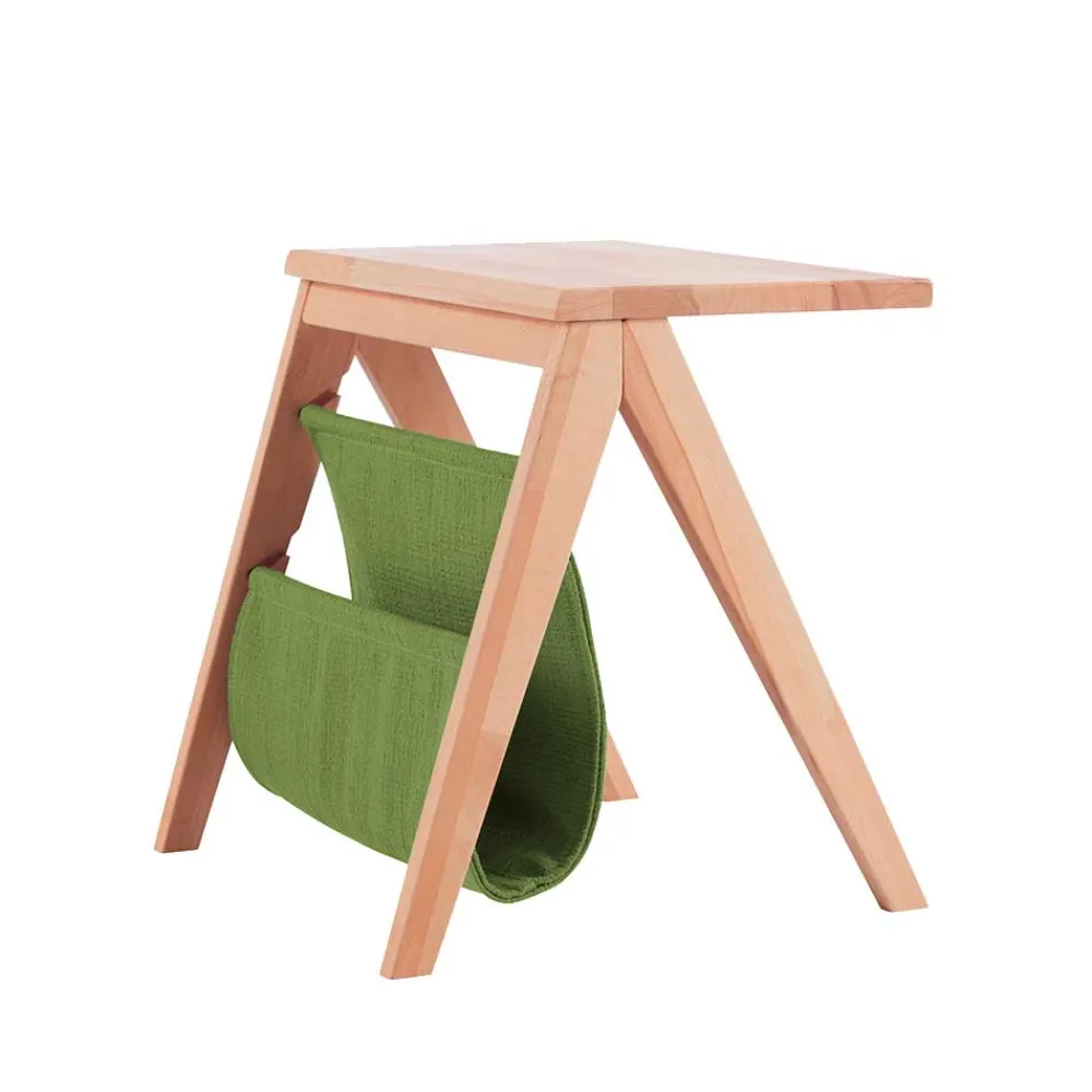 Wohnen Kommoden<Kernbuche Nachttisch Rivaso mit Stofftasche in Grün