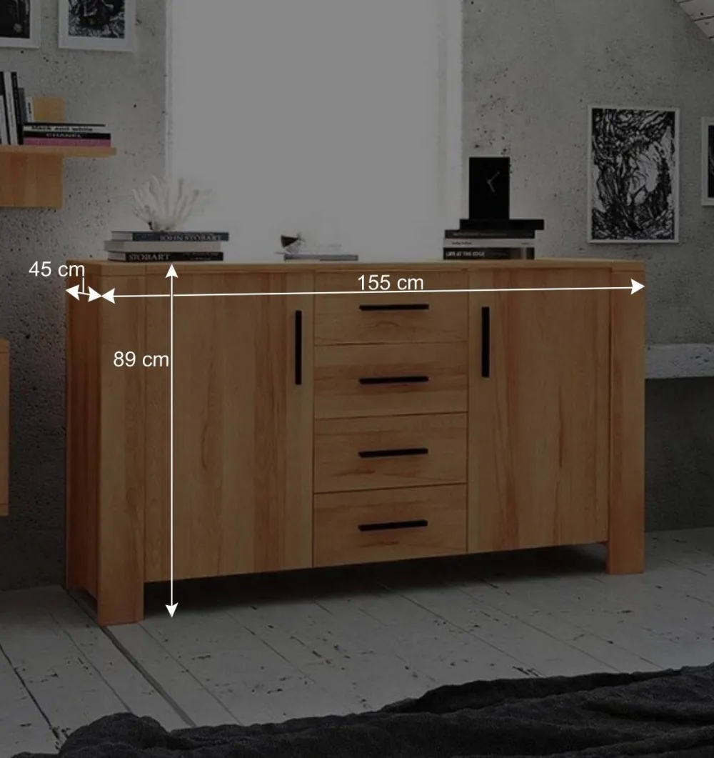 Wohnen Sideboards<Kernbuche Sideboard Mosniak aus massiv geölt
