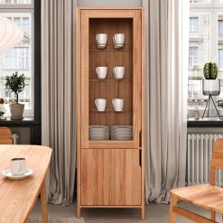 Wohnen Vitrinen<Kernbuche Vitrine in modern-elegantem Look - Lana