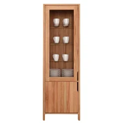 Wohnen Vitrinen<Kernbuche Vitrine in modern-elegantem Look - Lana