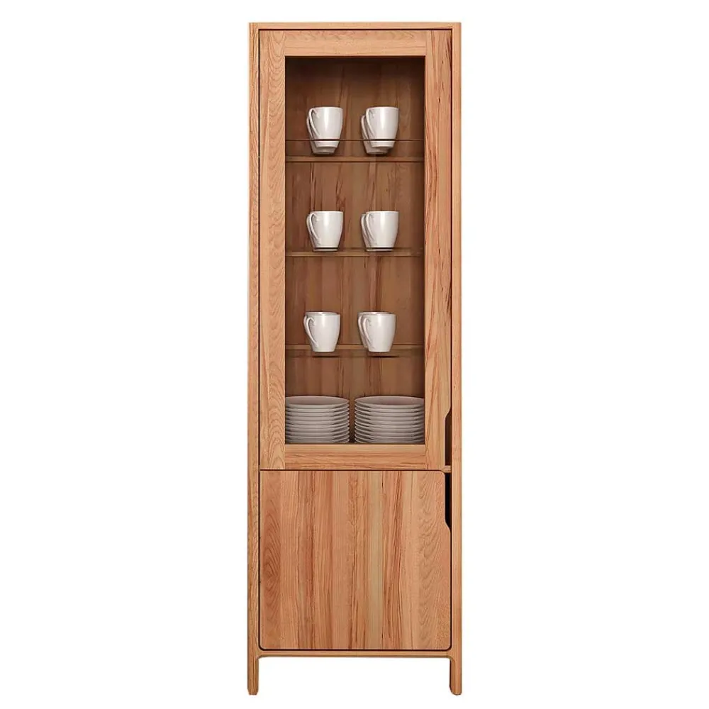 Wohnen Vitrinen<Kernbuche Vitrine in modern-elegantem Look - Lana