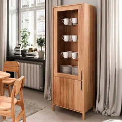 Wohnen Vitrinen<Kernbuche Vitrine in modern-elegantem Look - Lana