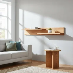 Wohnen Regale<Kernbuche Wandboard Salomonia mit 2 Ablagen