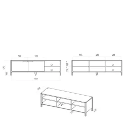 Wohnen Tv & Hifi-Möbel|Lowboards<Kernbuchenholz TV Element mit zwei Türen - Lana
