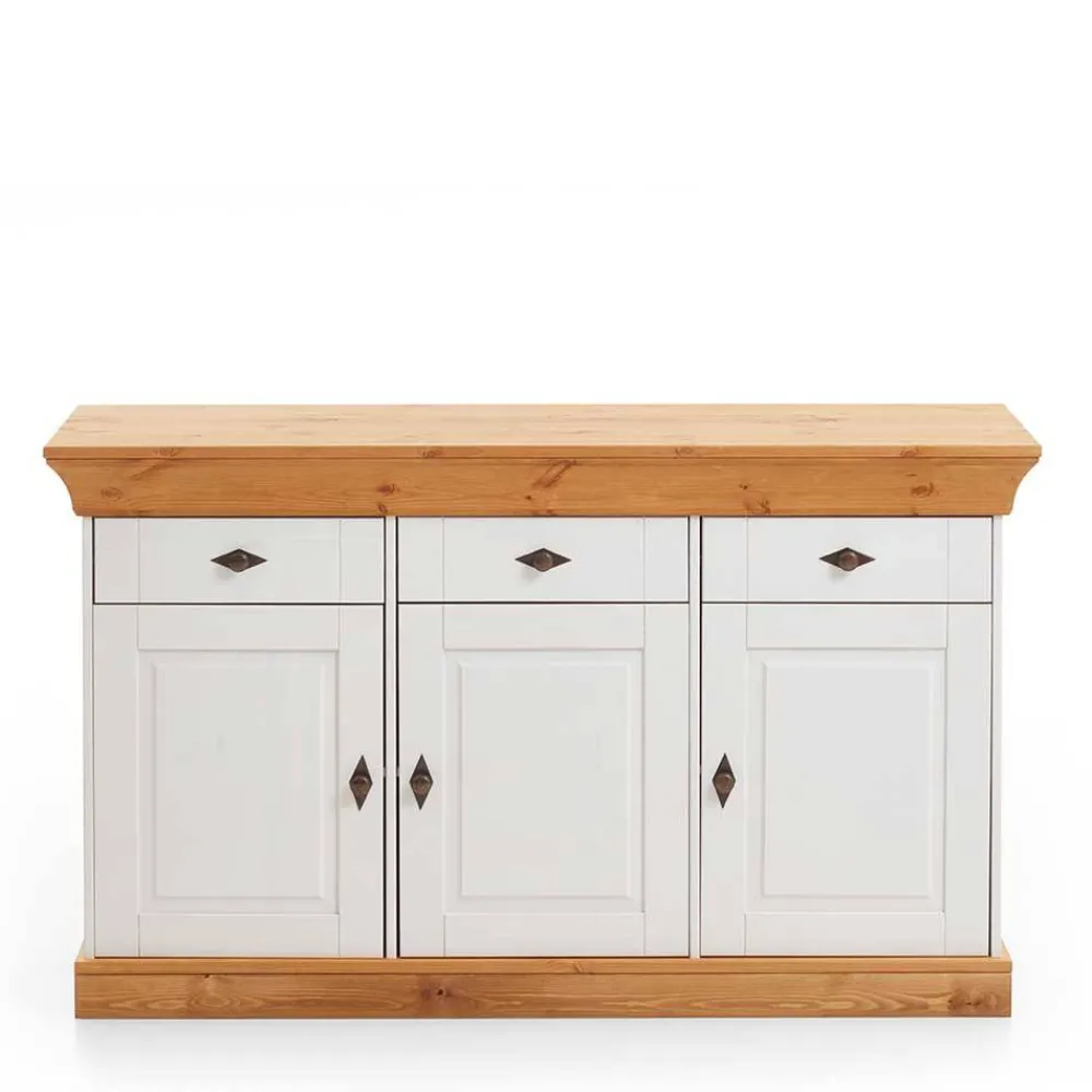 Wohnen Sideboards<Kiefer Esszimmer Sideboard Sibiuta in Weiß