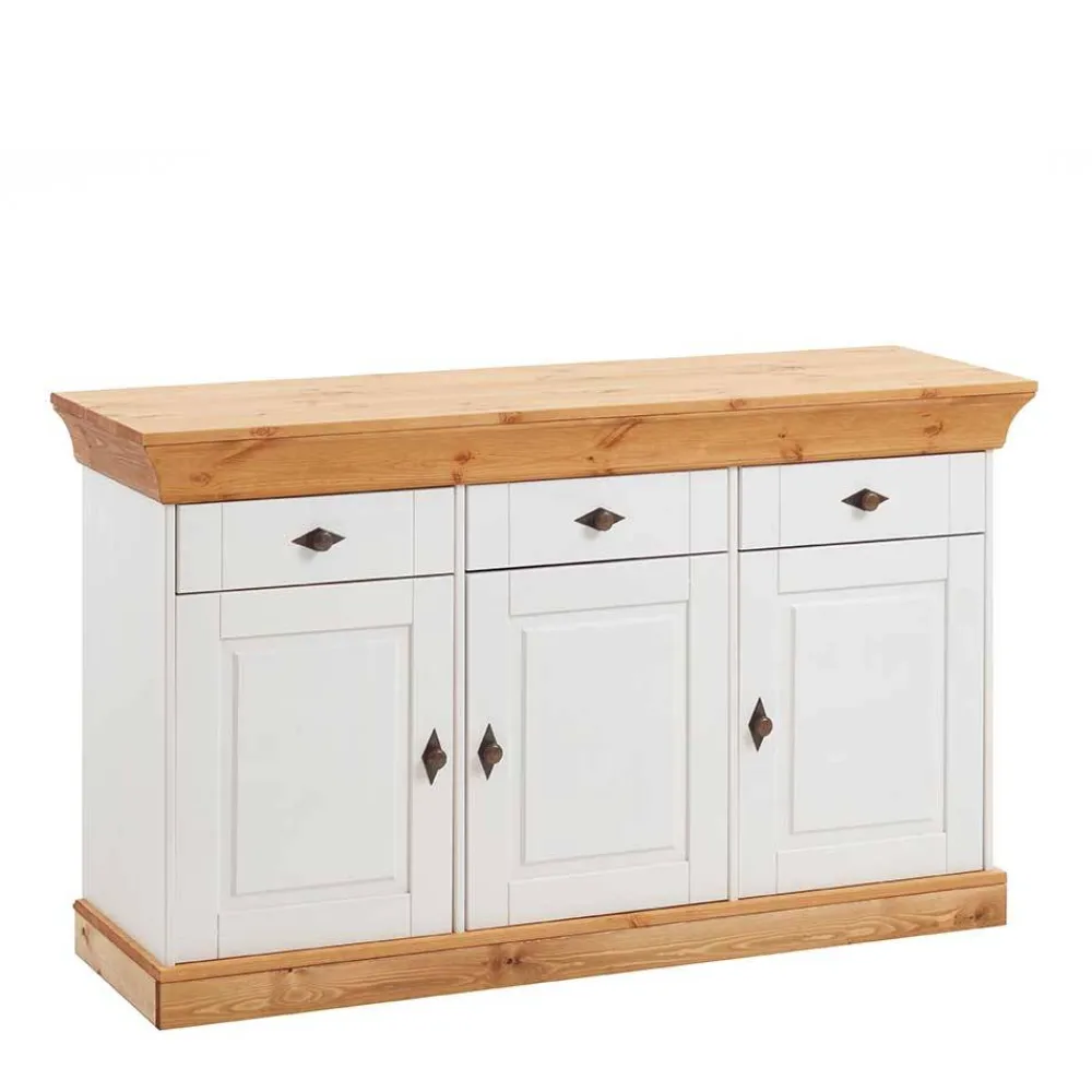 Wohnen Sideboards<Kiefer Esszimmer Sideboard Sibiuta in Weiß