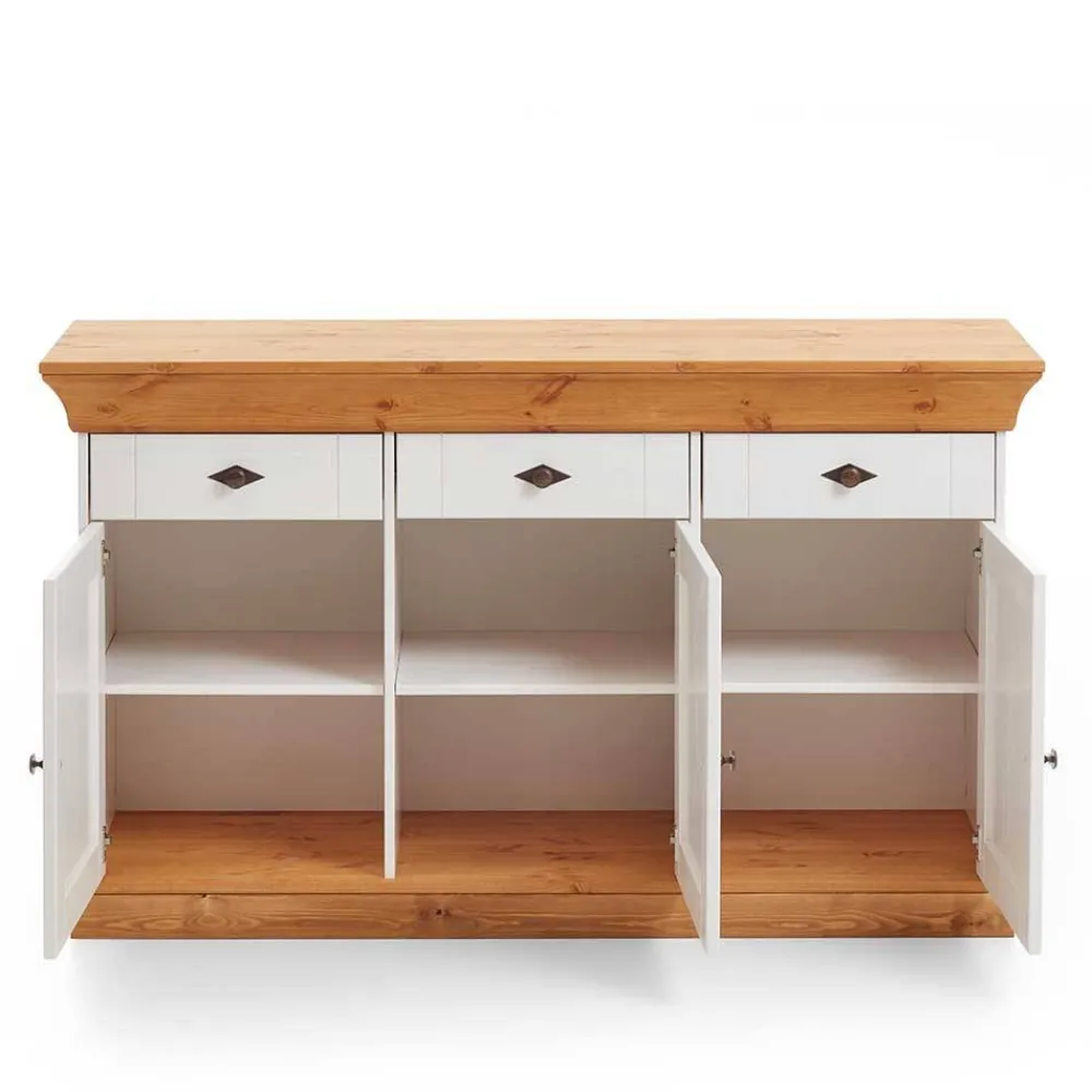 Wohnen Sideboards<Kiefer Esszimmer Sideboard Sibiuta in Weiß