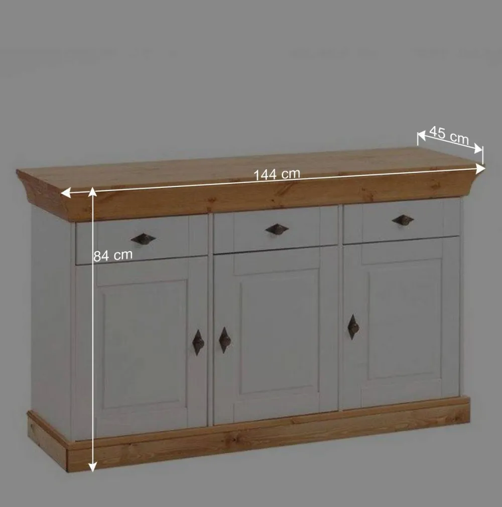 Wohnen Sideboards<Kiefer Esszimmer Sideboard Sibiuta in Weiß