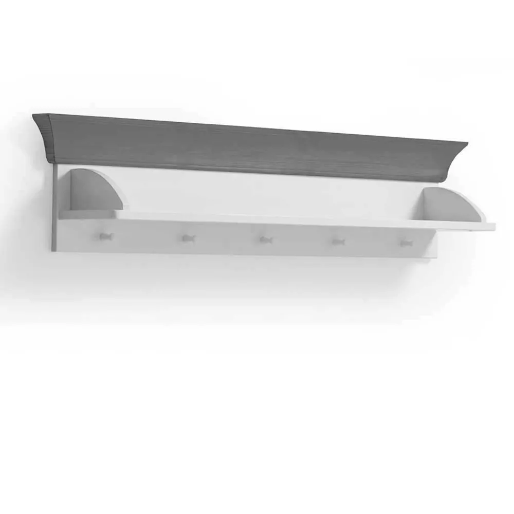 Wohnen Regale<Kiefer Wandboard in Weiß & Grau - Mirandesca