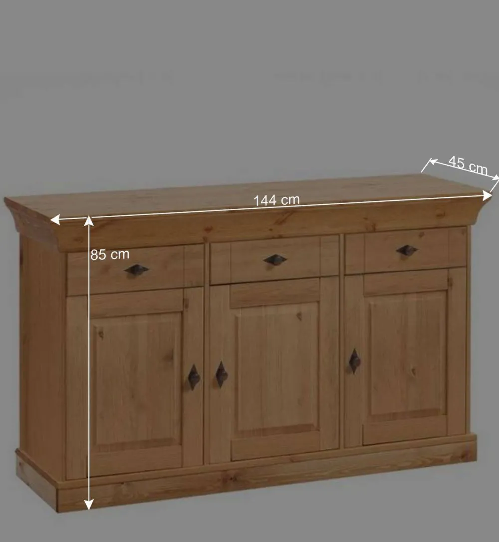 Wohnen Sideboards<Kiefer-Massivholz Sideboard Piatra im Landhausstil