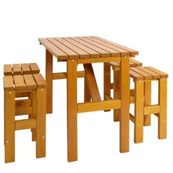 Wohnen Sitzgruppe<Kiefernholz Bar Sitzgruppe Set - Malte (fünfteilig)