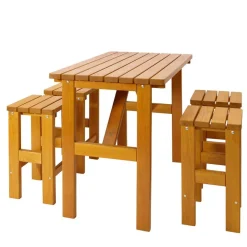 Wohnen Sitzgruppe<Kiefernholz Bar Sitzgruppe Set - Malte (fünfteilig)