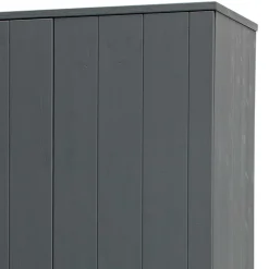 Wohnen Kleiderschränke|Schränke<Kiefernholz Kleiderschrank in Grau dunkel - Isnos I
