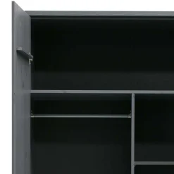 Wohnen Kleiderschränke|Schränke<Kiefernholz Kleiderschrank in Grau dunkel - Isnos I