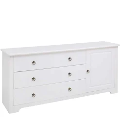 Wohnen Sideboards<Kiefernholz Kommode in Weiß lackiert - Velriva I
