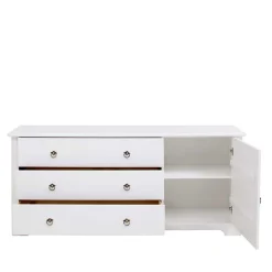 Wohnen Sideboards<Kiefernholz Kommode in Weiß lackiert - Velriva I