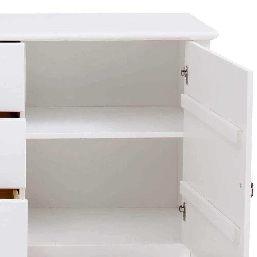 Wohnen Sideboards<Kiefernholz Kommode in Weiß lackiert - Velriva I
