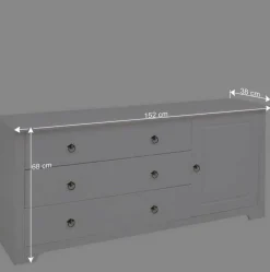 Wohnen Sideboards<Kiefernholz Kommode in Weiß lackiert - Velriva I